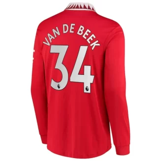 Goedkope-Manchester-United-Van-De-Beek-34-Lange-Mouw-Thuis-Voetbalshirt-2022-23_1