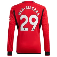 Goedkope-Manchester-United-Wan-Bissaka-29-Lange-Mouw-Thuis-Voetbalshirt-2023-24_1