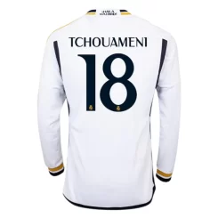 Goedkope-Real-Madrid-Tchouameni-18-Lange-Mouw-Thuis-Voetbalshirt-2023-24_1