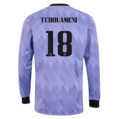 Goedkope-Real-Madrid-Tchouameni-18-Lange-Mouw-Uit-Voetbalshirt-2022-23_1