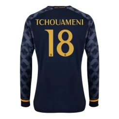 Goedkope-Real-Madrid-Tchouameni-18-Lange-Mouw-Uit-Voetbalshirt-2023-24_1