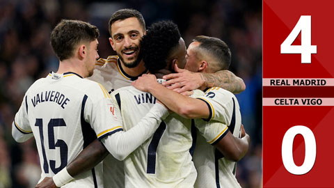 In de 28e ronde van La Liga versloeg Real Madrid Celta Vigo met 4-0